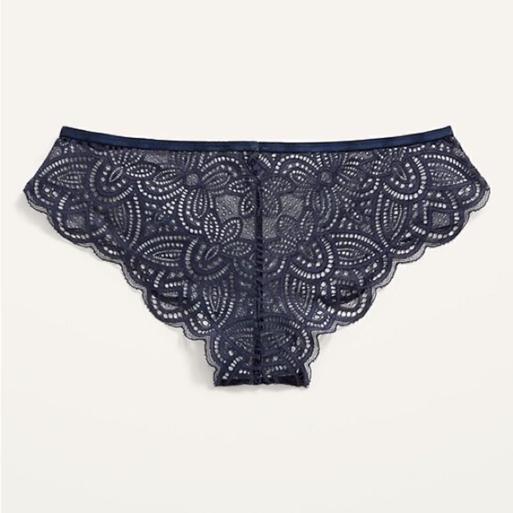 NWT Old Navy Women's Lace Cheeky Underwear Navy Blue Size XL